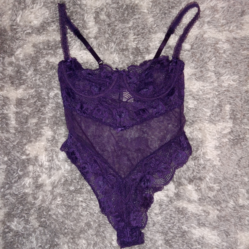 Vintage Victoria Secret Gold label Purple Teddy